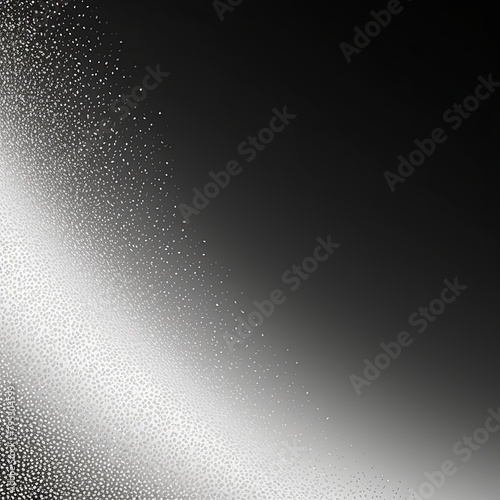 Silver color gradient dark grainy background white vibrant abstract spots on black noise texture effect blank empty pattern with copy space for product 