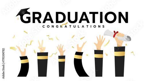 Graduation Class of , Congratulations Graduates Class 2024 Template for graduation design ,Vector illustration EPS 10