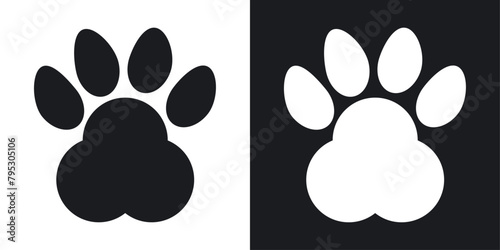 Delightful Paw Print Icons. Pet Footprint, Bear & Animal Tracks Vector Collection.