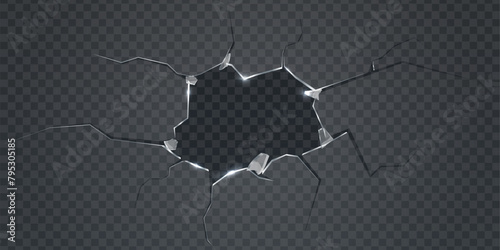 Broken glass realistic. cracked glass. Shattered window