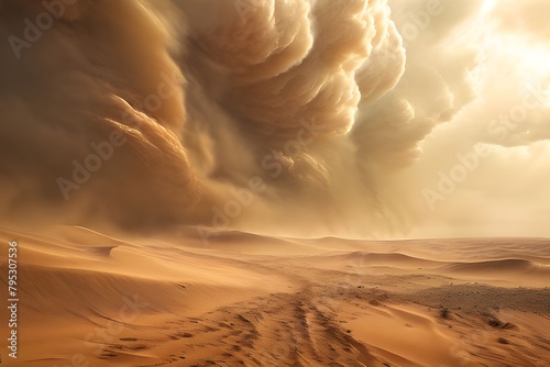 Impressive sandstorms that cross large deserts are a result of cumulonimbus clouds, highlands, and desert weather.