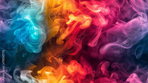Mysterious Rising Smoke with Vibrant Hues