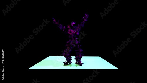 3d animation. wire mesh man model defiles photo