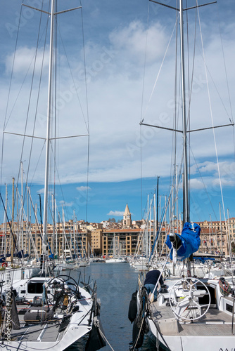 Yachts docked in Vieux-Port, Marseille, France photo