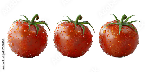 Trio of Vine Tomatoes, Isolated