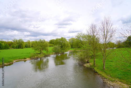 Fluss Lippe nahe Hamm-Heesen, Römer-Lippe-Route, Schloss Oberwerries, Westfalen, Natur, Umwelt photo