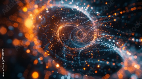 A journey through a wormhole in deep space.