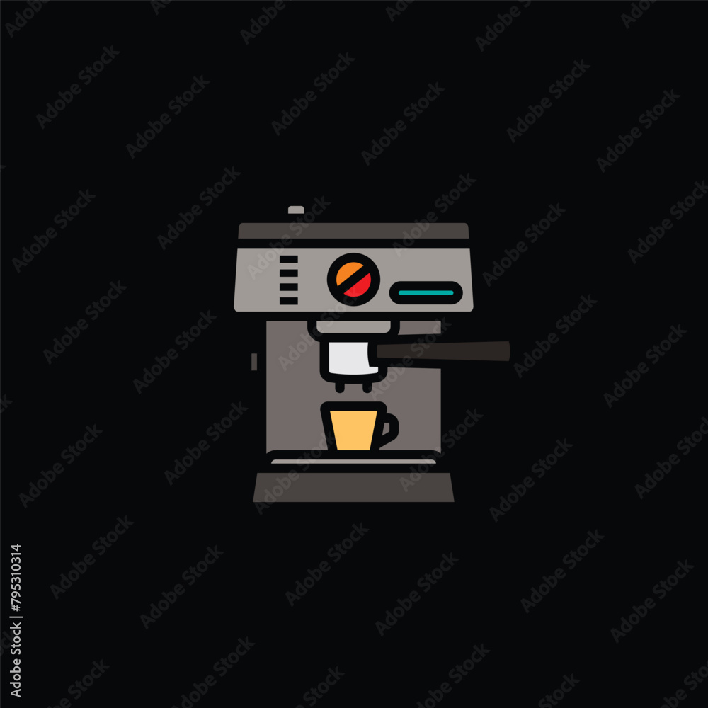 Original vector illustration. The contour icon of the coffee machine.