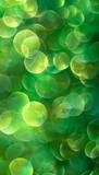 Abstract green bokeh lights in defocused blur creating stunning visuals for background