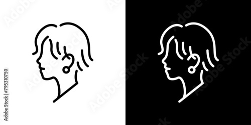 シンプルな女性の横顔アイコン