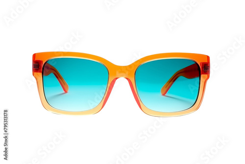 Colours summer sunglasses isolated on transparent background.