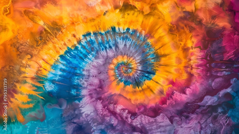 Colorful tie-dye spiral pattern background Colorful tie-dye spiral pattern background