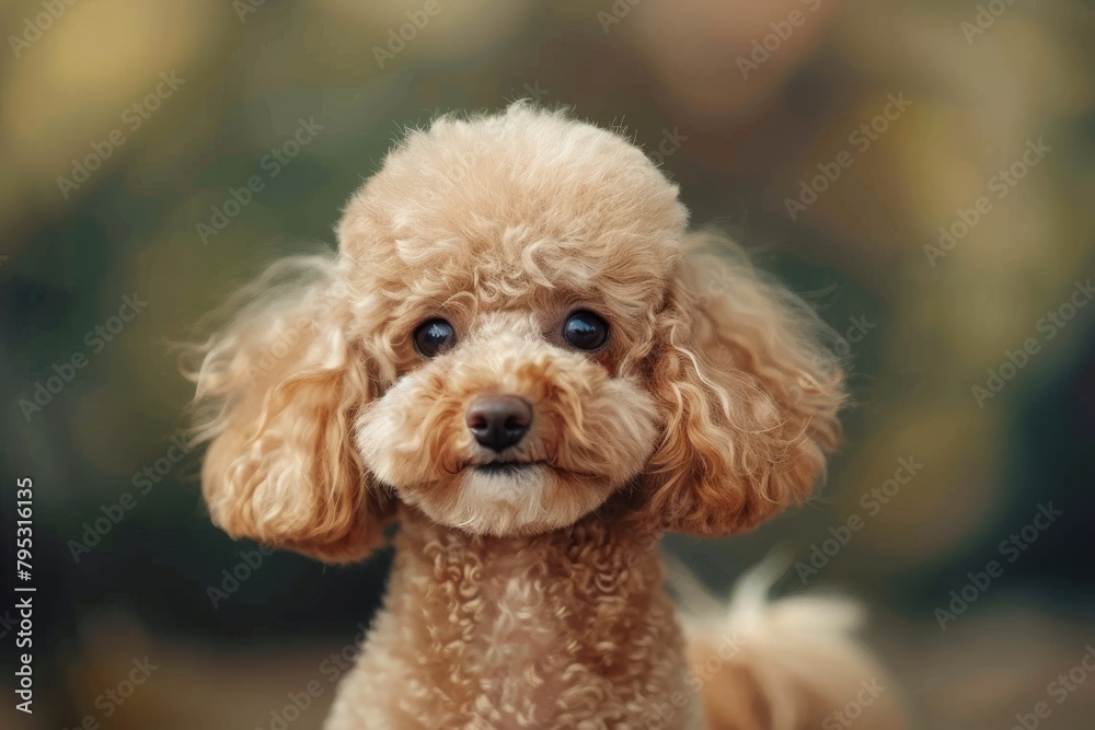 Adorable Poodle with stylish haircut and elegant demeanor, perfect for sophisticated and chic designs