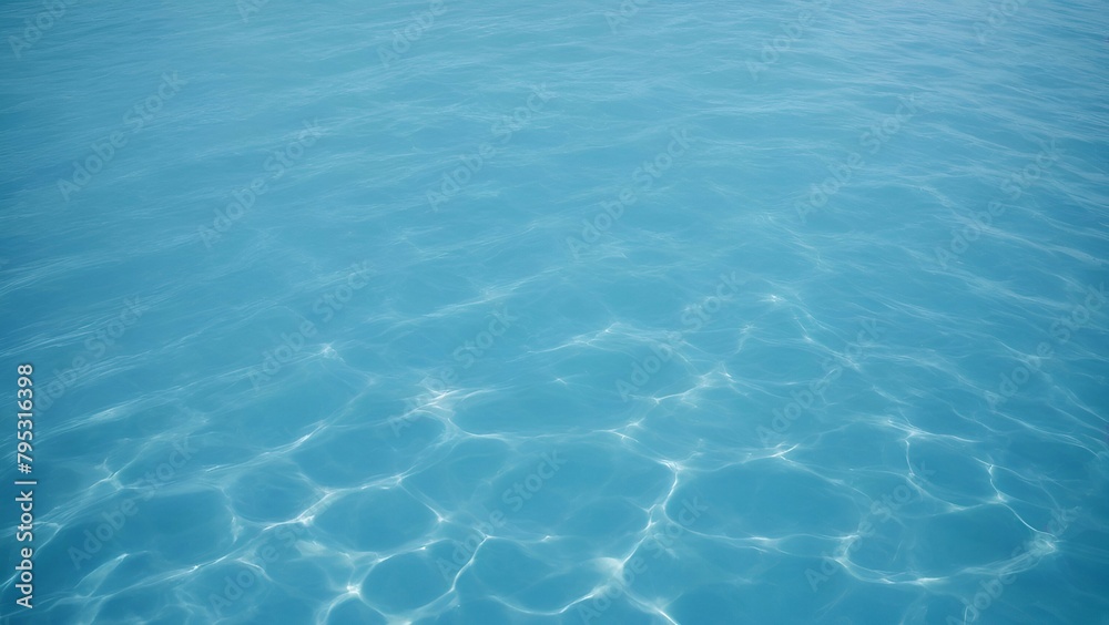 Blue sea water background. Texture of blue water surface with sun reflections