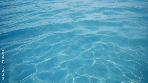 Blue sea water background. Texture of blue water surface with sun reflections