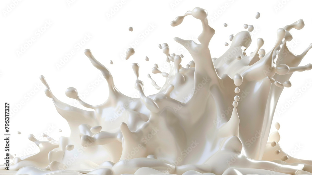 A drop of milk splashed onto the pristine white surface, creating a fluid gesture of moisture. The transparent liquid froze momentarily. A drop of milk splashed onto the pristine white surface, creating a fluid gesture of moisture. The transparent liquid froze momentarily.