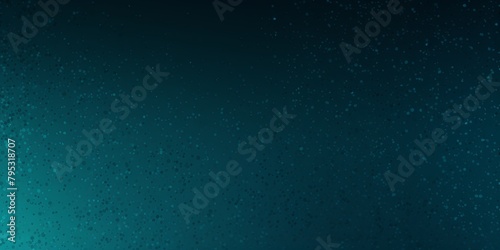 Teal color gradient dark grainy background white vibrant abstract spots on black noise texture effect blank empty pattern with copy space for product 