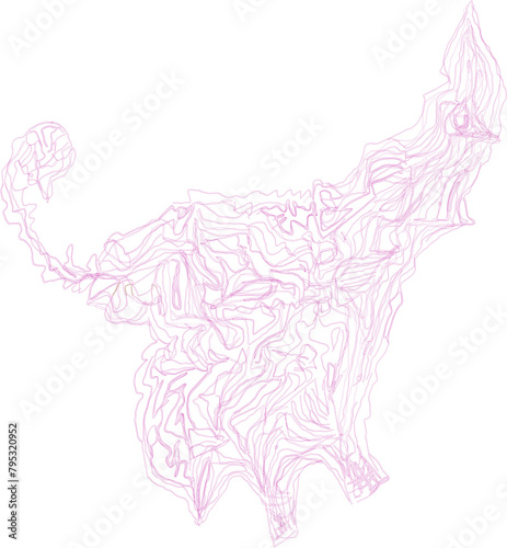 hand drawn vector animal by graphical computer software