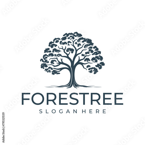 The tree, foundation and non profit logo vector illustration