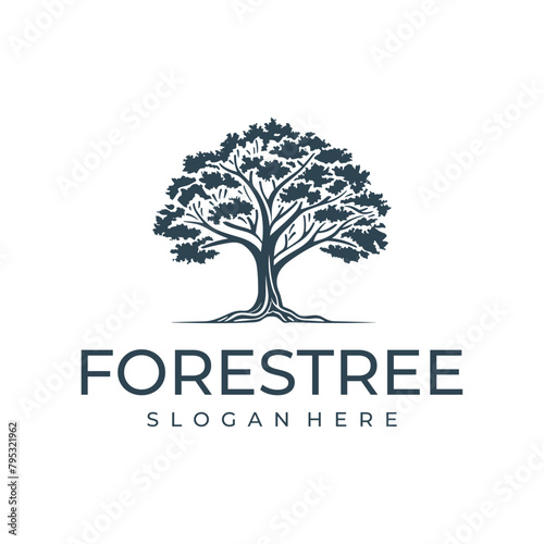 The tree, foundation and non profit logo vector illustration