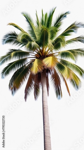 Palm tree on white background