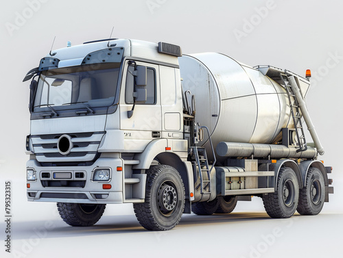 Generative ai illustration of a Ciment mixer truck