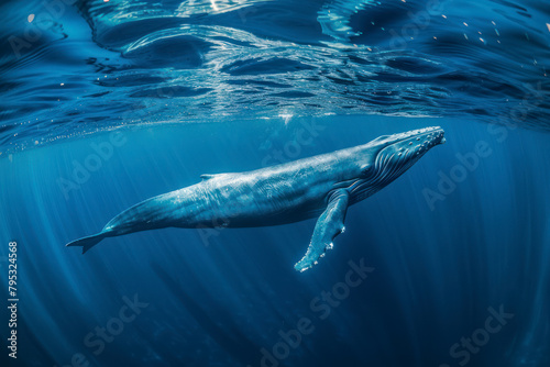 A blue whale, the largest animal on Earth. photo