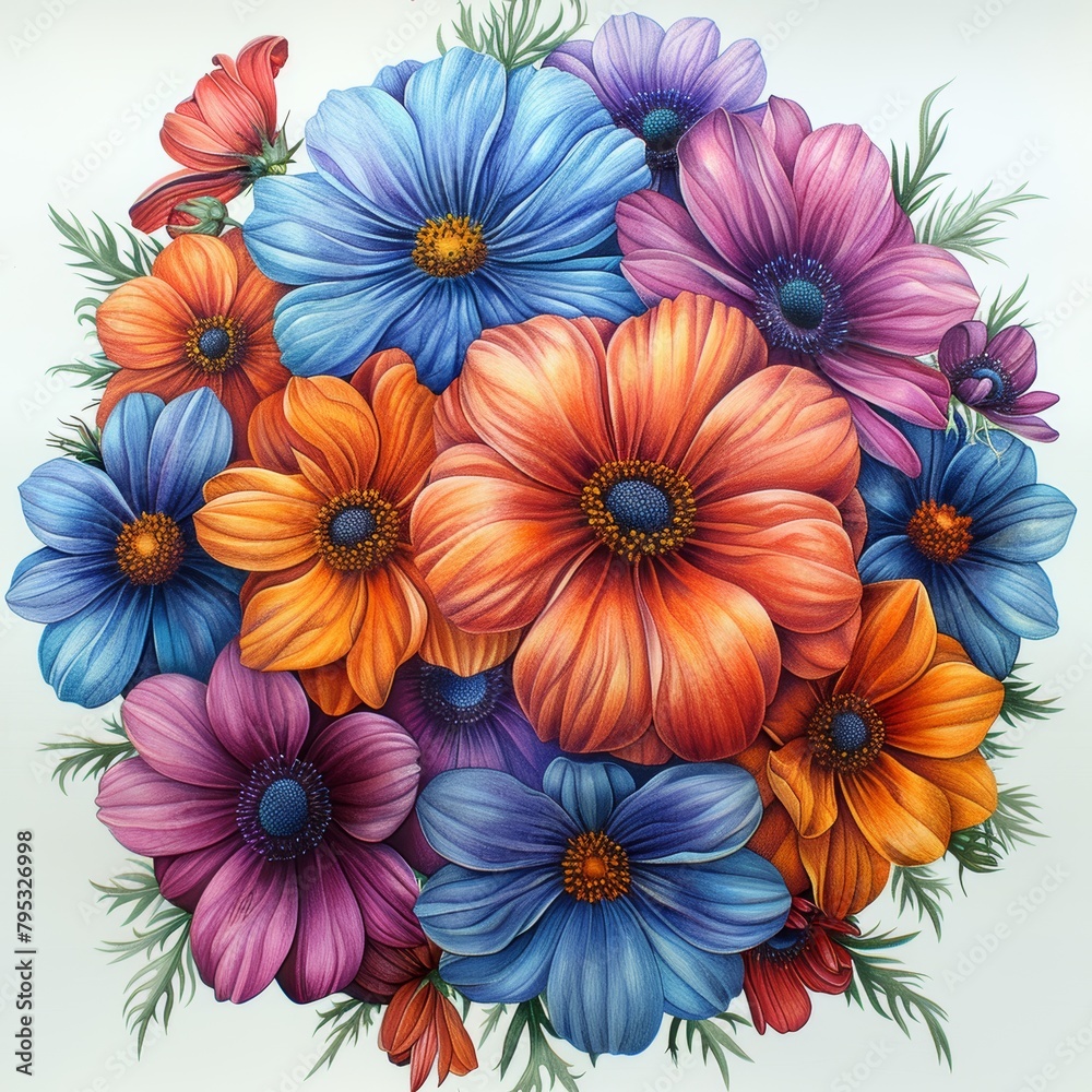 Fototapeta premium A bouquet of colorful flowers.
