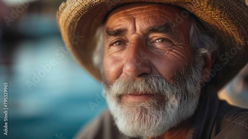 Elderly Man with Hat in Warm Light Portrait