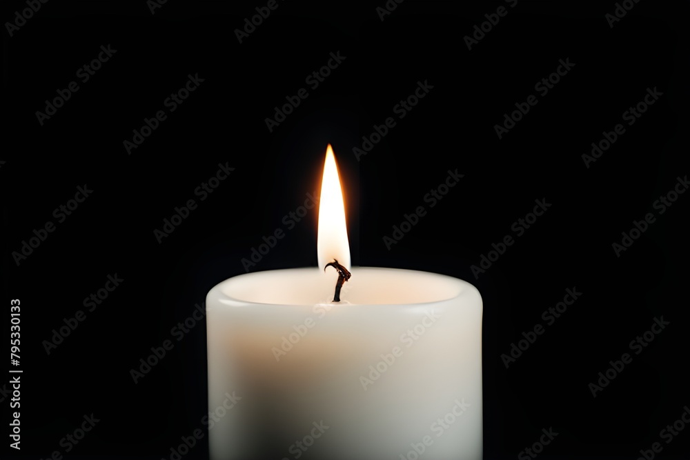 burning white candle burning white candle