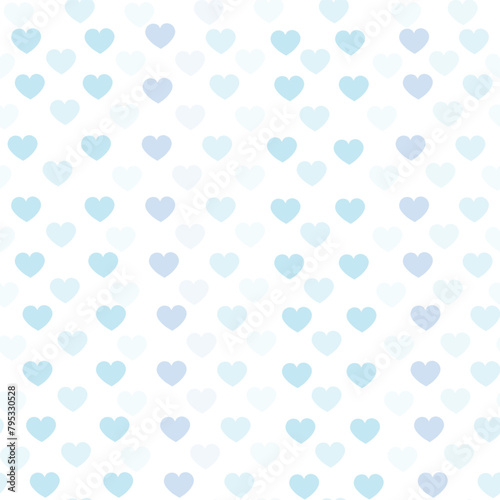 Pattern with light blue hearts. Pattern for children textile, backgrounds. Illustration for cute background with hearts. Vector.