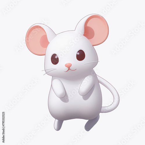 White Mouse Cartoon Illustration (ID: 795332523)
