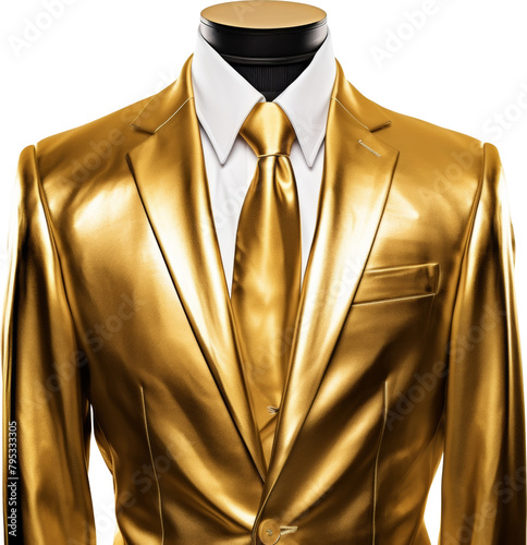 golden suit,suit satin isolated on white or transparent background,transparency photo