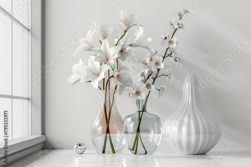 Chic decor accessories on a transparent white background, perfect for modern interior designs © Cloudyew