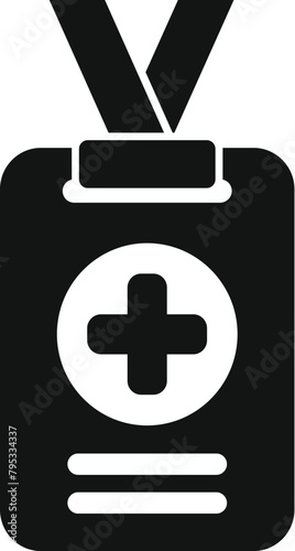 Medical id card icon simple vector. Personal identity. Label staff