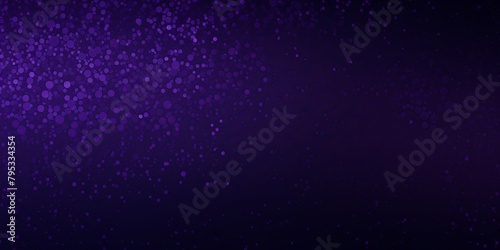 Violet color gradient dark grainy background white vibrant abstract spots on black noise texture effect blank empty pattern with copy space 