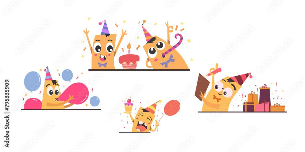 birthday cake with burning candles,happy birthday design element, design for birthday party invitation, birthday card, joyful celebration sticker.