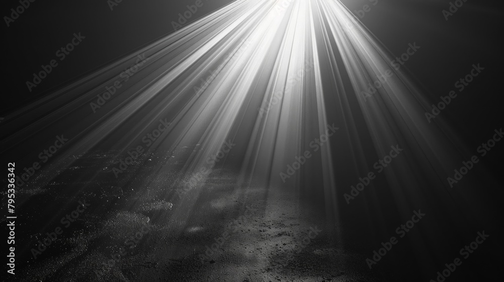 Obraz premium Digital sun rays light rendering isolated on the black background for overlay design or screen blending photo editing