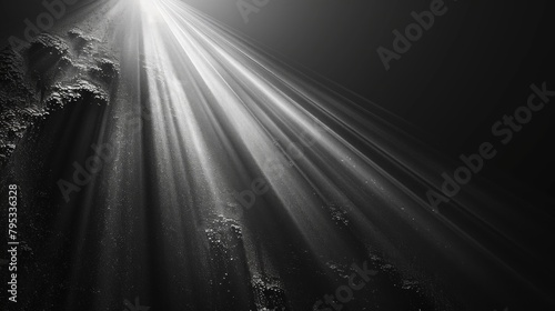 Digital sun rays light rendering isolated on the black background for overlay design or screen blending photo editing