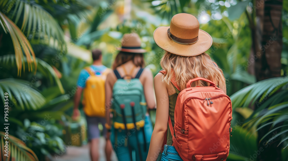 Travelers embarking on a journey to exotic destinations, with suitcases in hand and smiles on their faces, filled with anticipation and excitement for the adventures ahead.