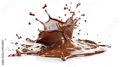stock photo of chocolate splash isolated on white background Food Photography AI