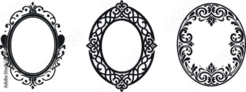 Set of Oval Border Frame