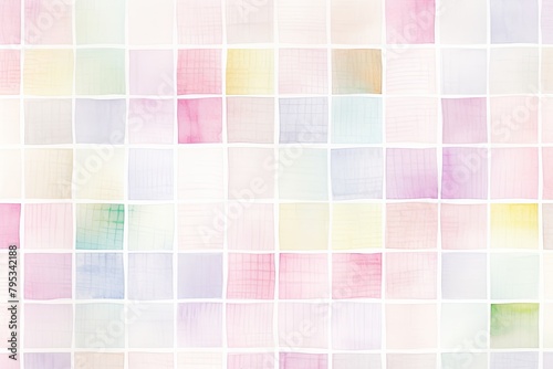 White tranquil seamless playful hand drawn kidult woven crosshatch checker doodle fabric pattern cute watercolor stripes background texture blank empty pattern with copy space