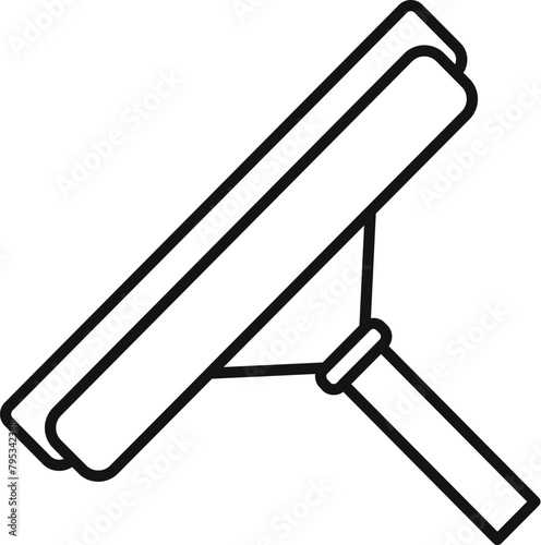 Handle mop for cleaning windows icon outline vector. Rubber material. Plastic design