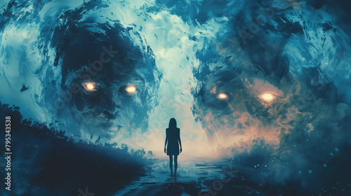 A person confronting their deepest fears head-on, demonstrating bravery and courage in their journey toward personal growth and empowerment.