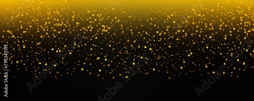 Yellow color gradient dark grainy background white vibrant abstract spots on black noise texture effect blank empty pattern with copy space