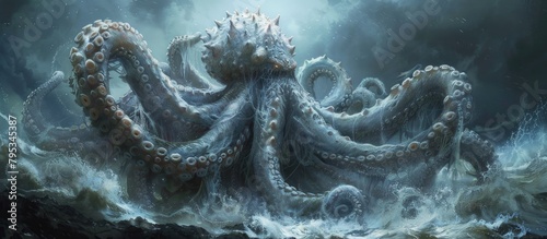 Glowing Ghost Hydra A Mythical Aquatic Predator in the Deep Sea