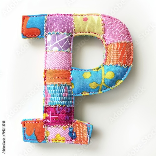 Letters P pattern textile number.