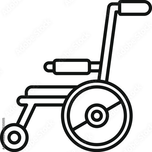 Medical wheelchair icon outline vector. Patient transportation. Seat armchair