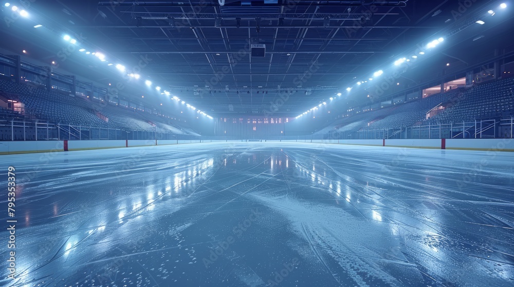 Hockey ice rink sport arena empty field - stadium